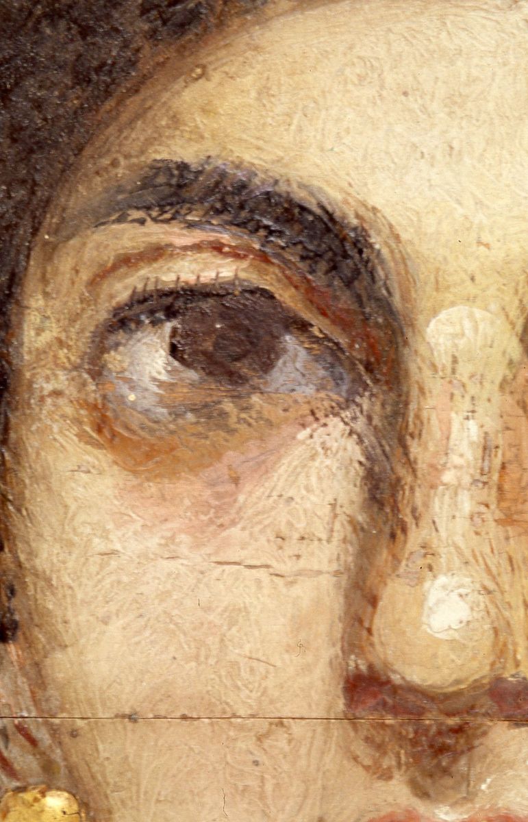 Detail des Mumienporträts © Staatliche Museen zu Berlin, Ägyptisches Museum und Papyrussammlung