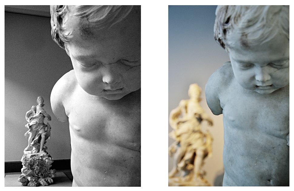 François Duquesnoy, Bogenschnitzender Amor, vor 1629. Aufnahmen im Großen Marmorsaal des Bode-Museums von 2006 und 2010. Fotos: Fabian Fröhlich