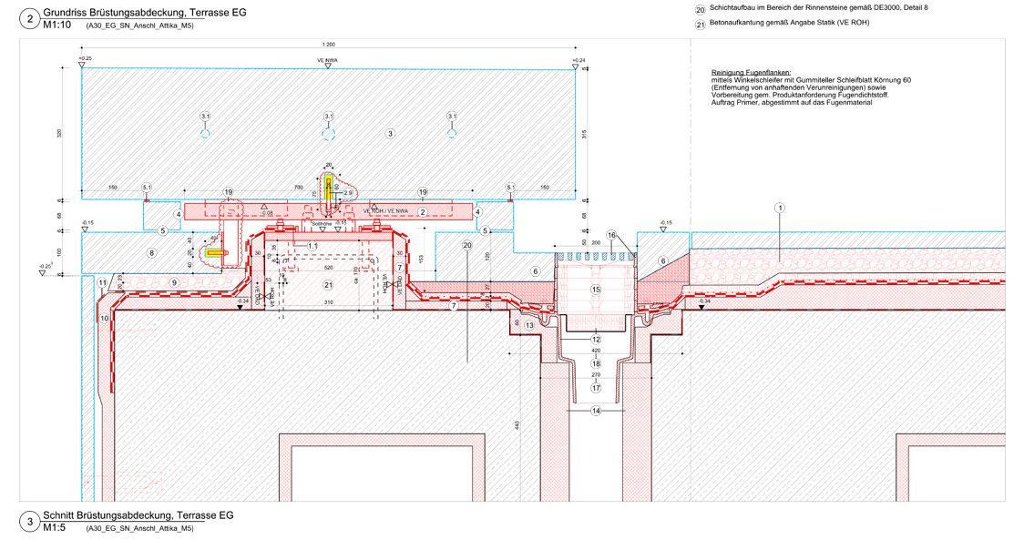 Brüstungsabdeckung © David Chipperfield Architects für Bundesamt für Bauwesen und Raumordnung (BBR)