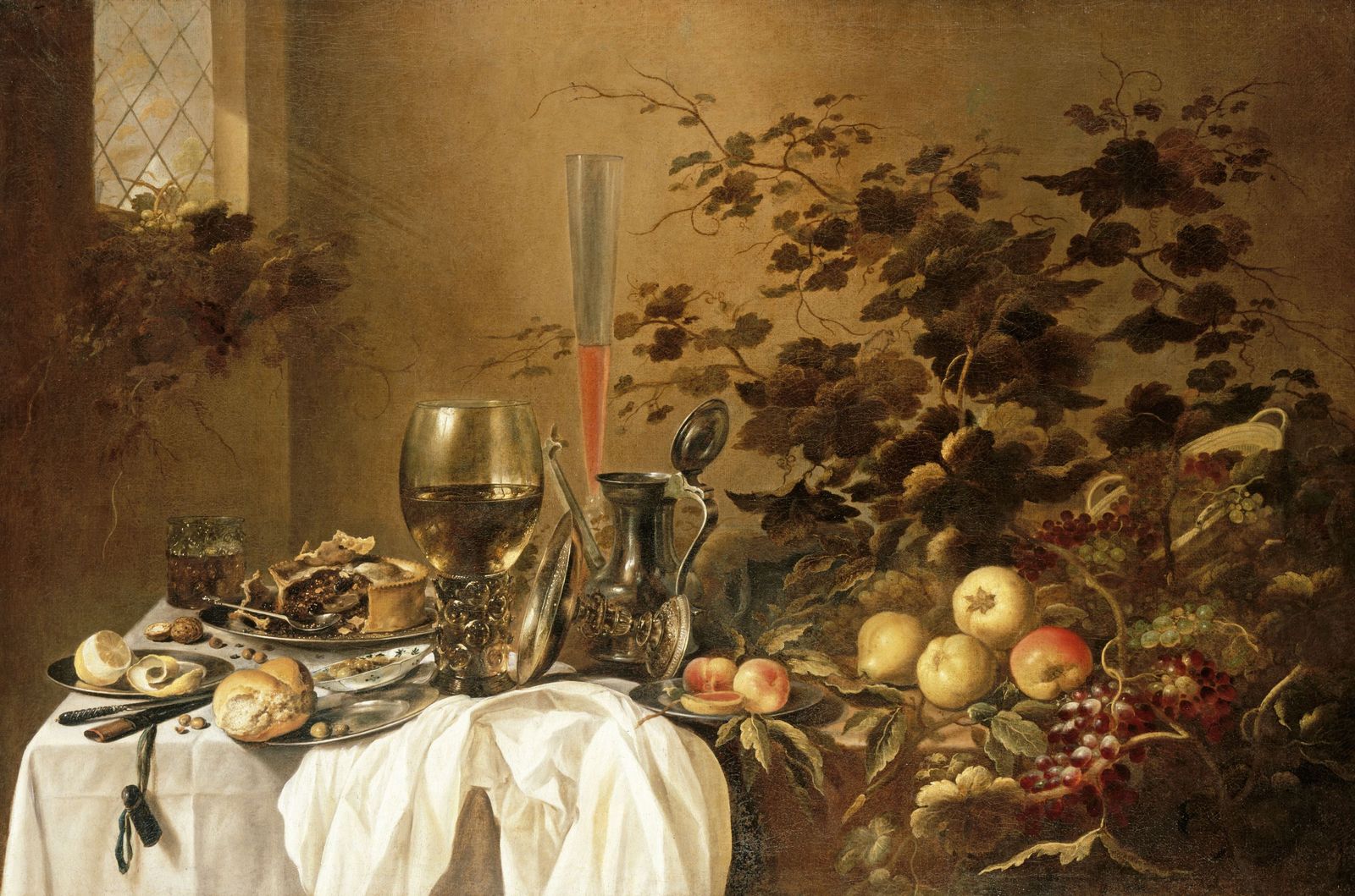 Pieter Claesz und Roelof Claesz Koets: Stillleben mit Trinkgefäßen und Früchten (17. Jahrhundert);  (c) bpk / Gemäldegalerie, SMB / Volker-H. Schneider