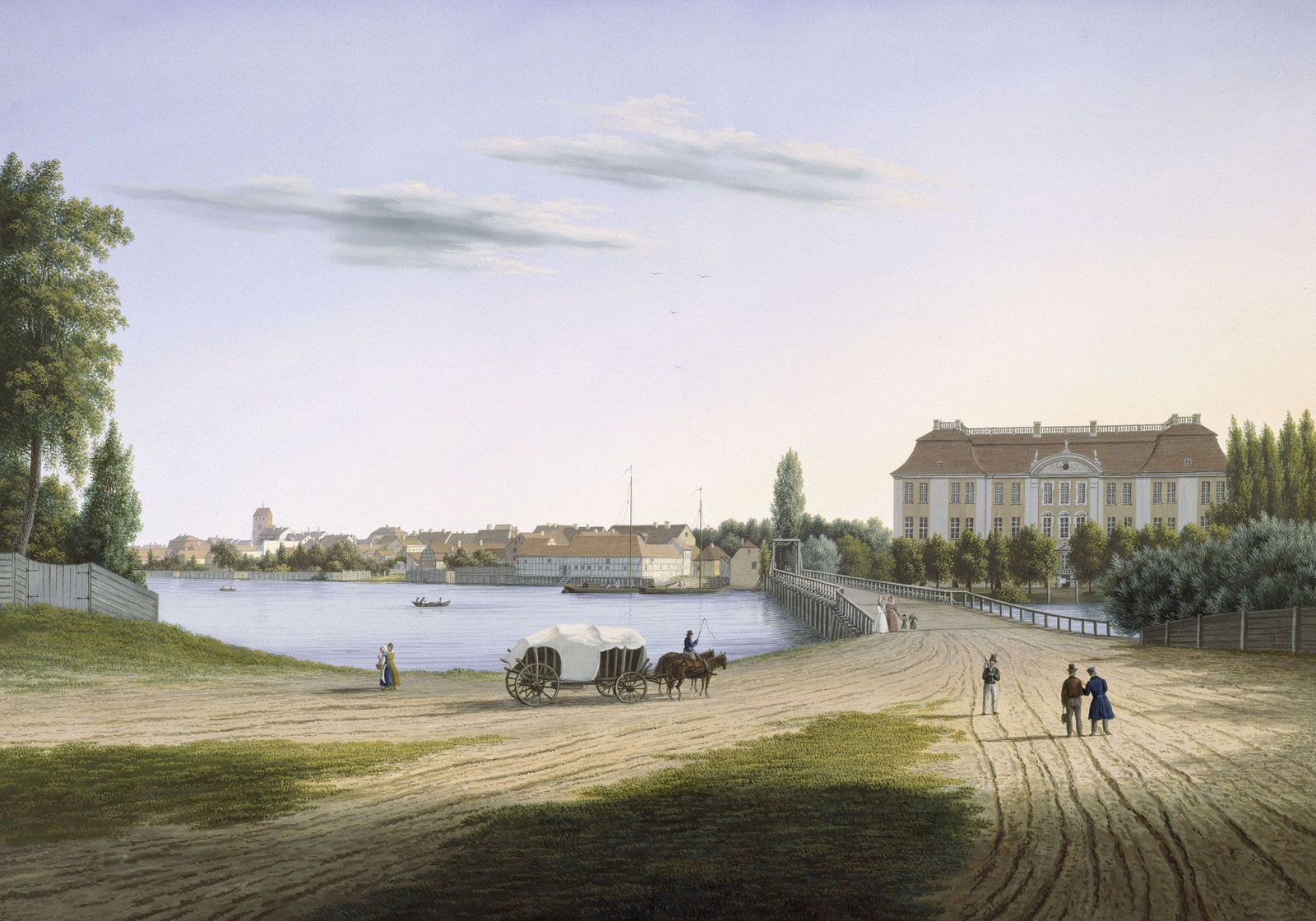 Wilhelm Barth: Berlin. Ansicht von Köpenick mit Schloss und Schlossbrücke (um 1832). Copyright bpk / Kupferstichkabinett, SMB / Christa Begall