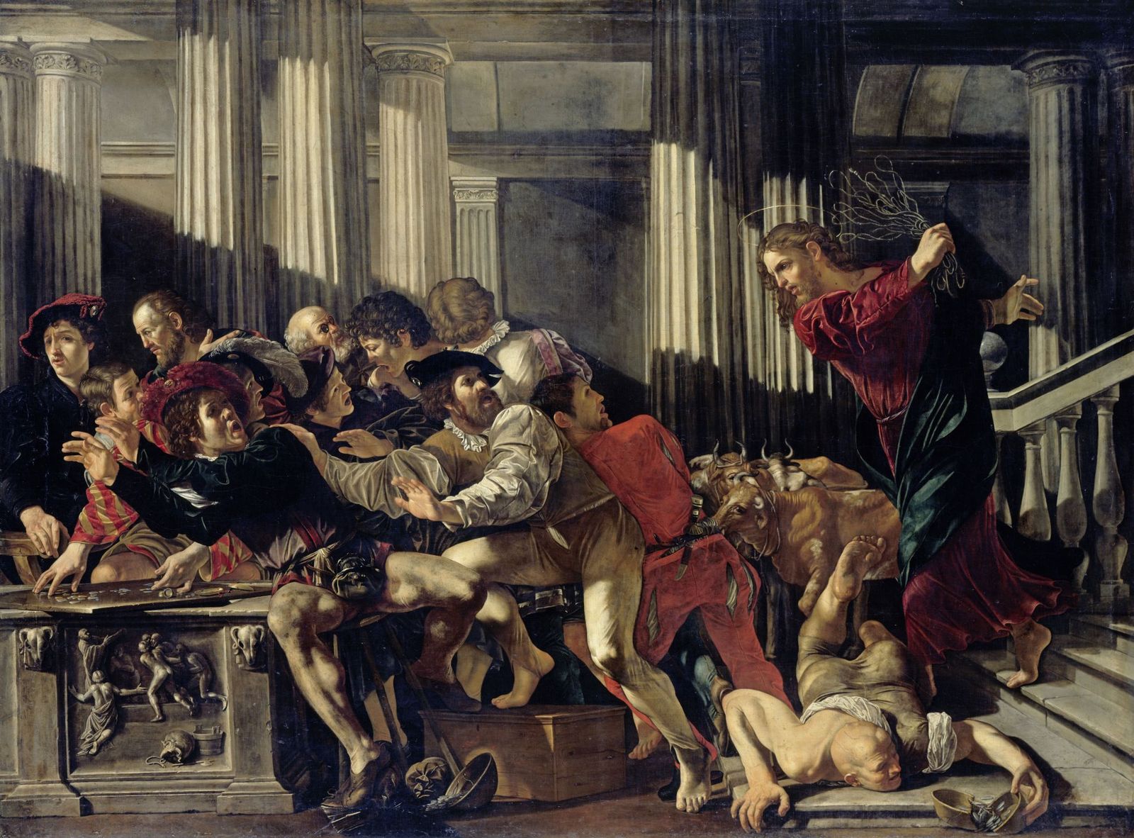Francesco Boneri: Die Austreibung der Wechsler aus dem Tempel, um 1610 © bpk / Gemäldegalerie, SMB / Jörg P. Anders