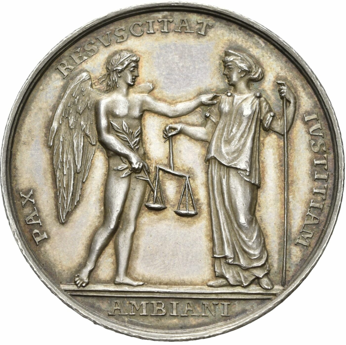 Abraham Abramson, Medaille auf den Frieden von Amiens, VS, 1802, Silber, ex Slg. Thomas Würtenberger, © Staatliche Museen zu Berlin, Münzkabinett