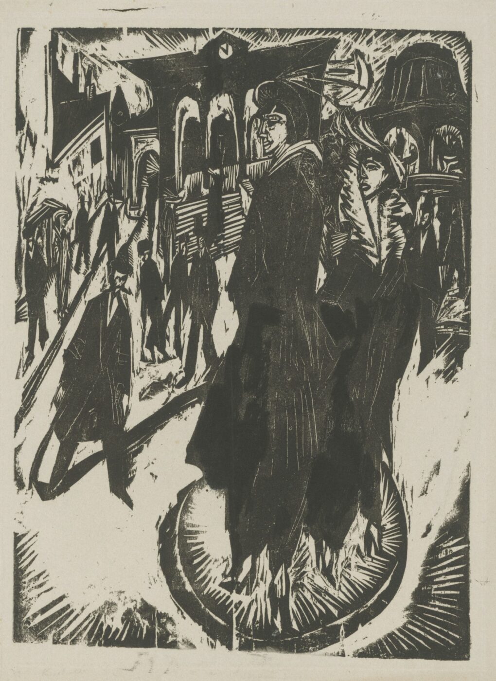 Ernst Ludwig Kirchner: Frauen am Potsdamer Platz, Berlin, 1914, Foto: Kupferstichkabinett, Staatliche Museen zu Berlin/ Dietmar Katz