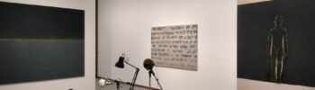 Aufnahmesetting für den Audiowalk in der Neuen Nationalgalerie; Foto: Norbert Lang